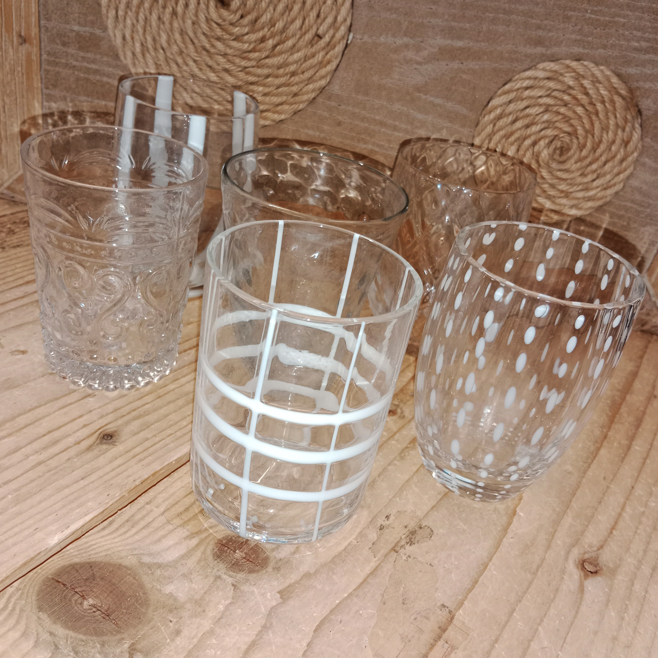ZAFFERANO Set 6 bicchieri vetro Clear Melting Pot - ⌀ 7 x h 11 cm -  Santincasa