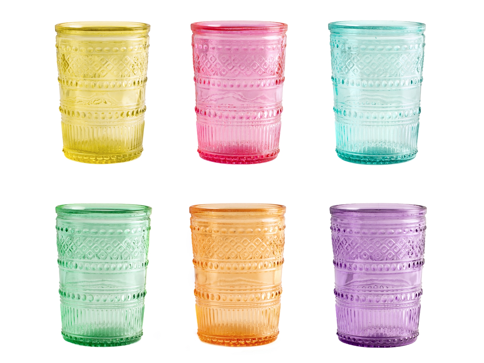 H&H Set 6 bicchieri acqua colorati Paloma - 32 cl - Santincasa | Tutto  ciò che ti serve per abbellire casa a prezzi imbattibili