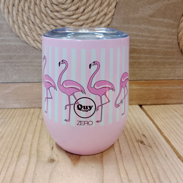 QUY CUP Tazza termica ZERO Flamingo in acciaio inossidabile